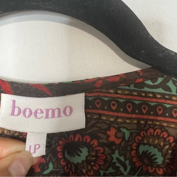 Anthropologie Boemo Boho Tiered Floral Dress Size Large Petite - Picture 8 of 9